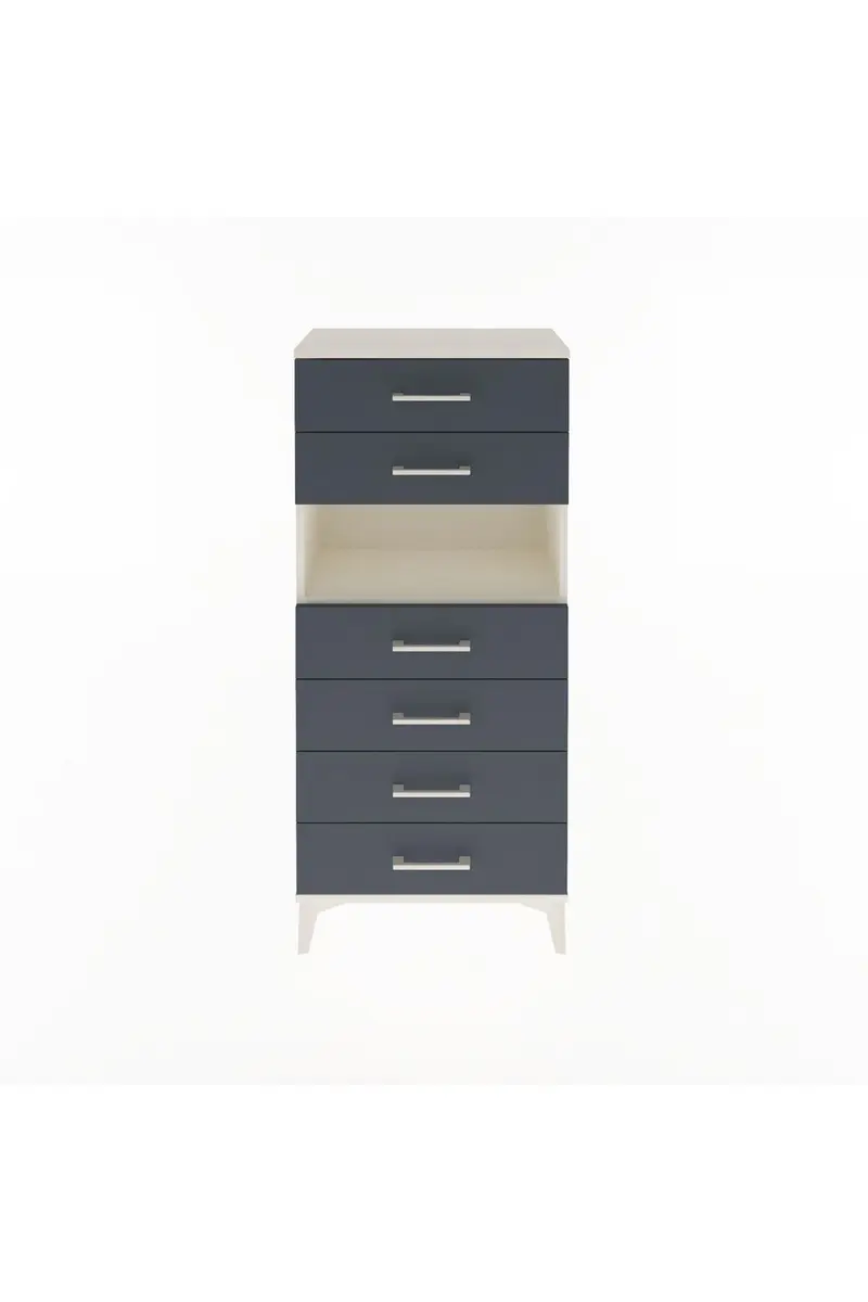 Arges Dolap Tek Raflı 6 Çekmeceli 60x30x134