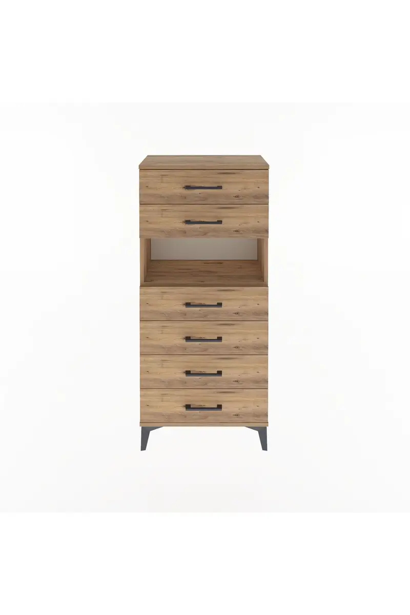 Arges Dolap Tek Raflı 6 Çekmeceli 60x30x134