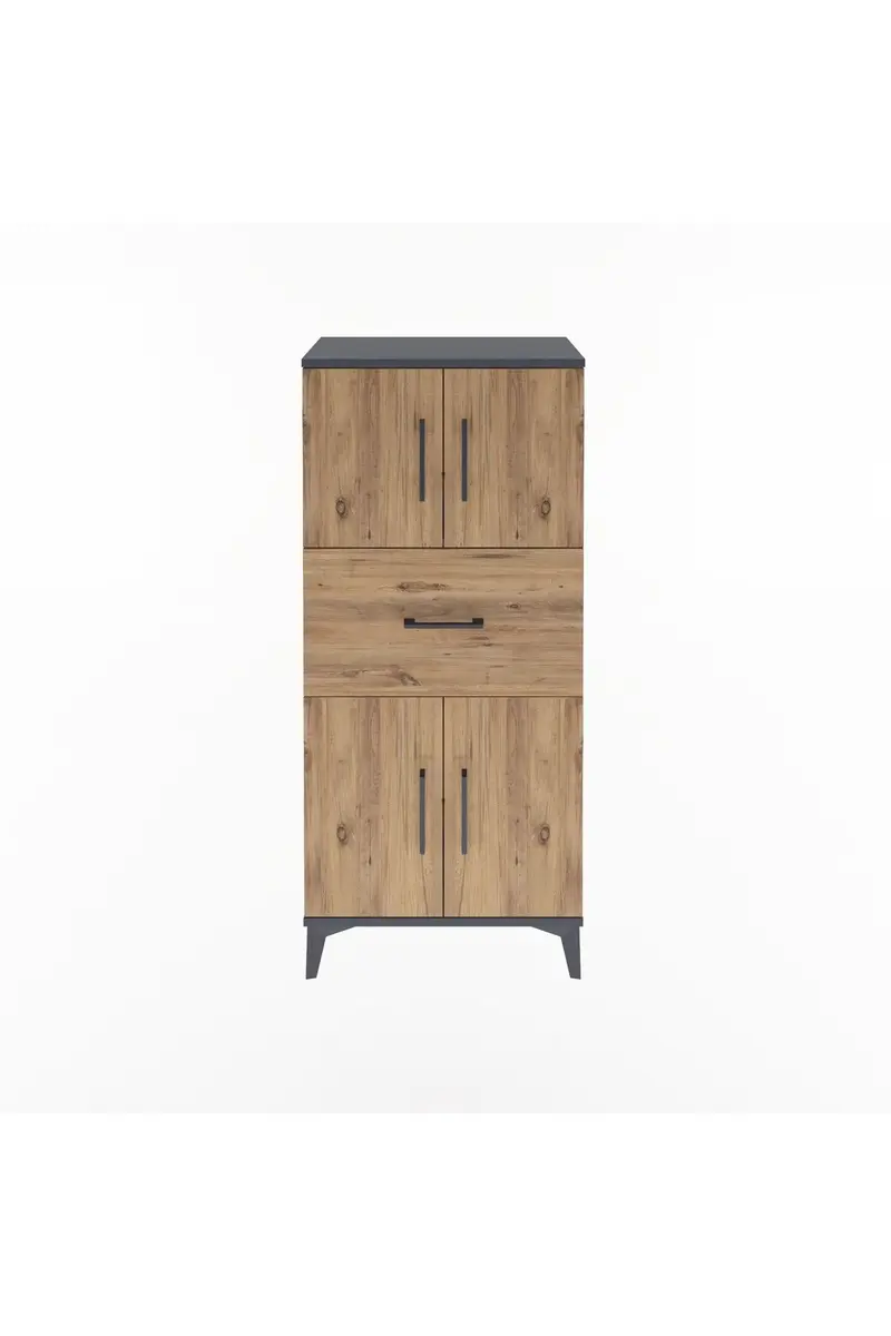 Arges Dolap Tek Raflı Tek Çekmeceli 4 Kapaklı 60x30x134