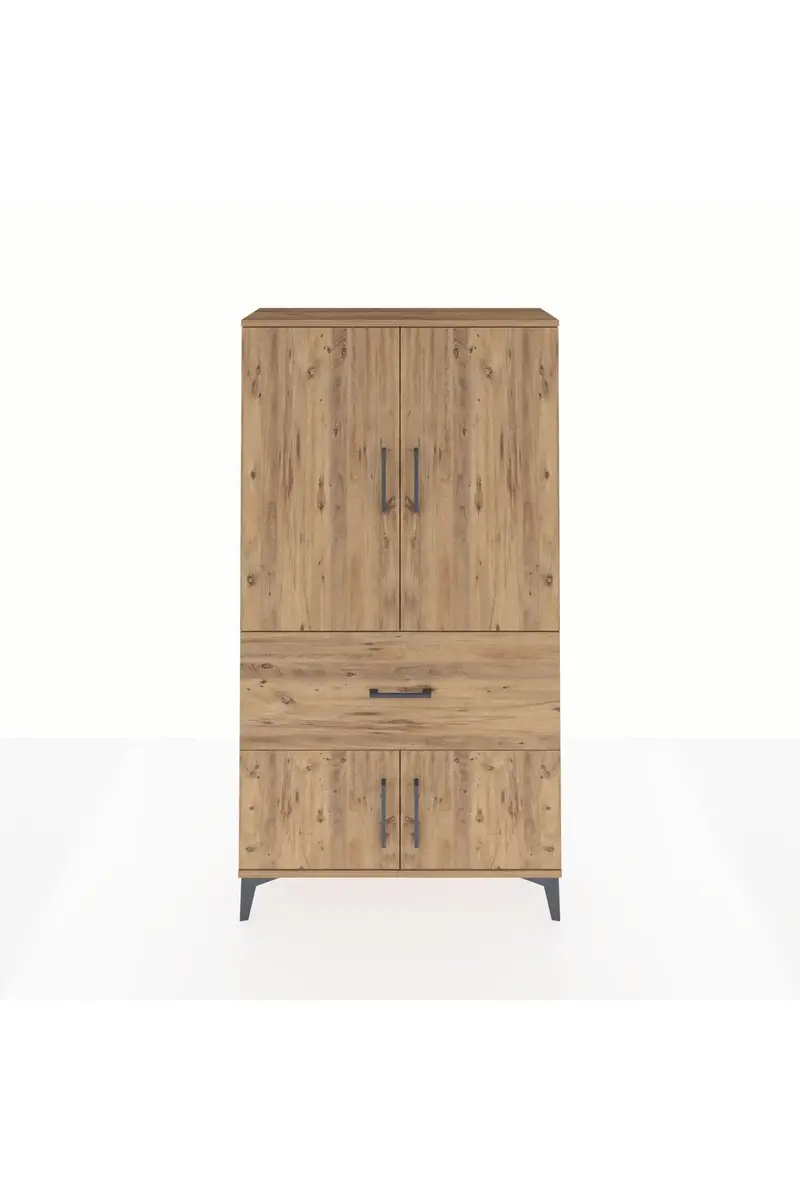 Arges Dolap Tek Raflı Tek Çekmeceli Tek Askılı 88x30x163