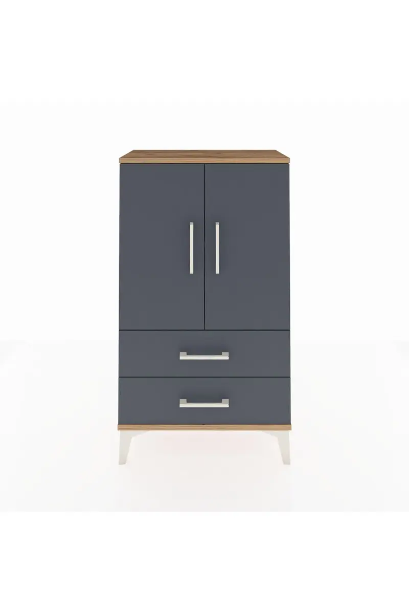Arges Komodin 2 Raflı 2 Çekmeceli 2 Kapaklı 60x30x106