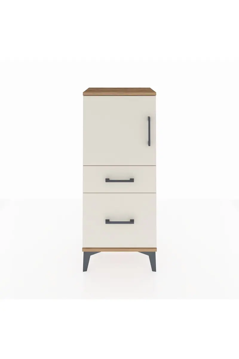 Arges Komodin 2 Raflı 2 Çekmeceli Tek Kapaklı 44x30x106