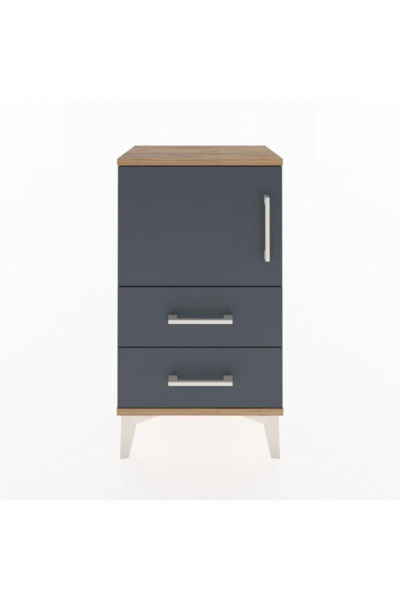 Arges Komodin 2 Raflı 2 Çekmeceli Tek Kapaklı 44x30x80