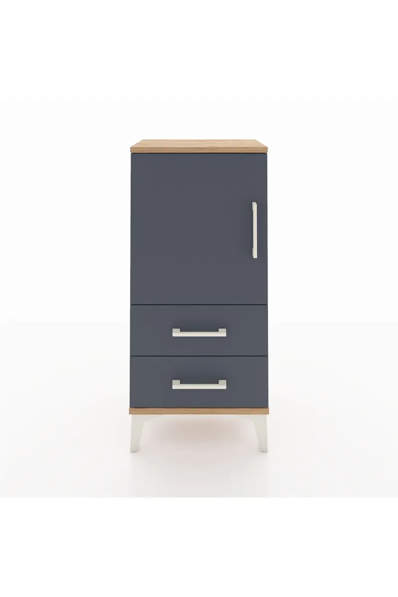 Arges Komodin 2 Raflı 2 Çekmeceli Tek Kapaklı 44x30x96