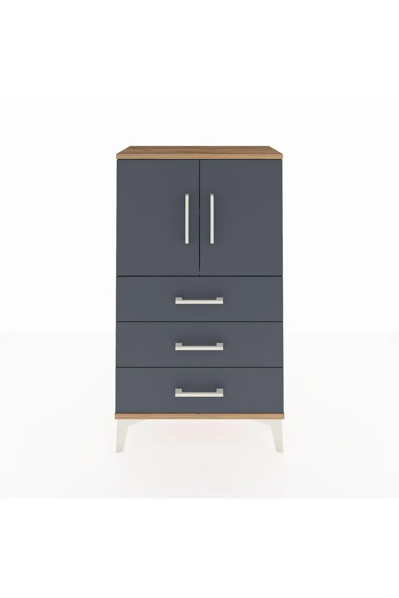 Arges Komodin 2 Raflı 3 Çekmeceli 2 Kapaklı 60x30x106