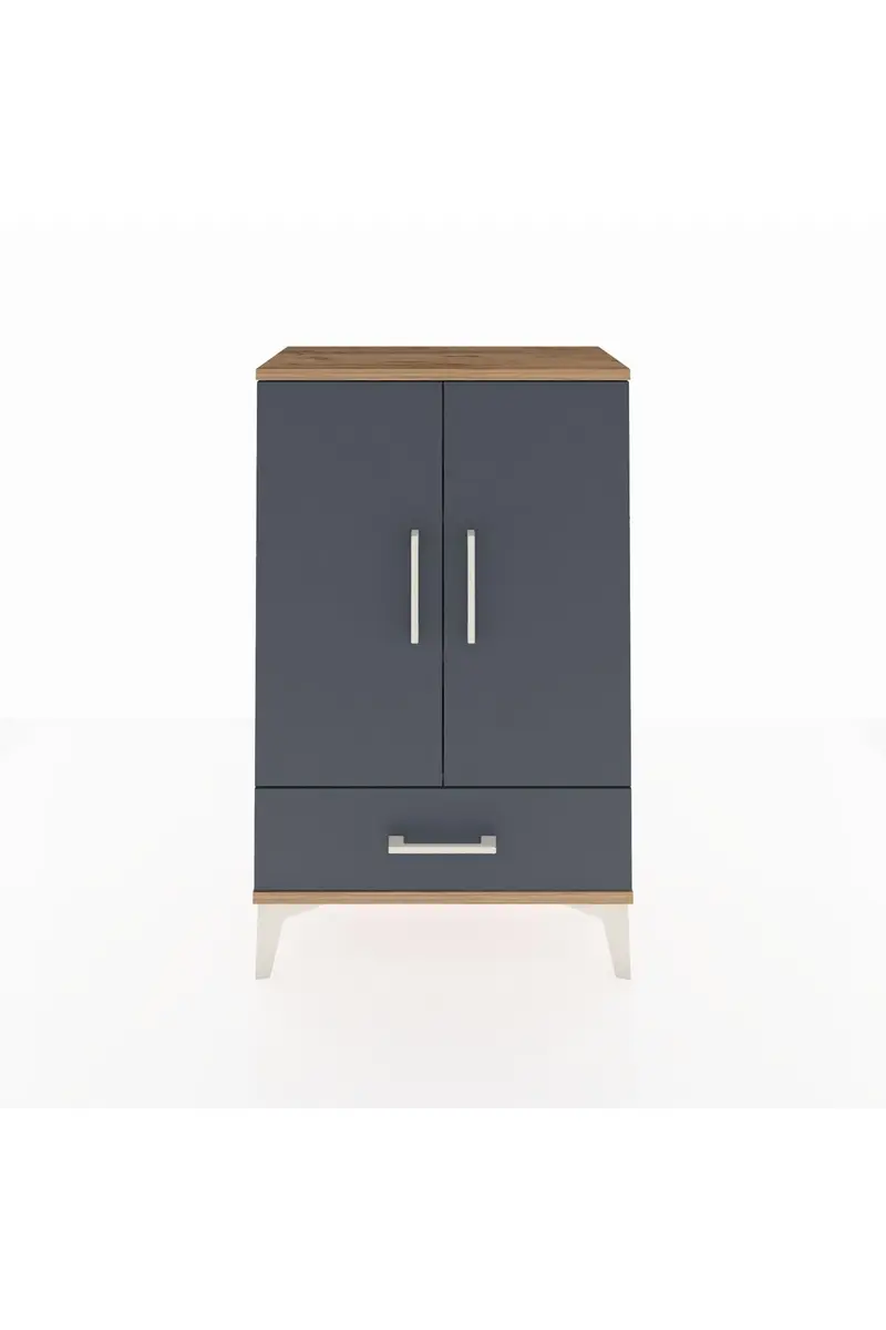 Arges Komodin 2 Raflı Tek Çekmeceli 2 Kapaklı 60x30x96