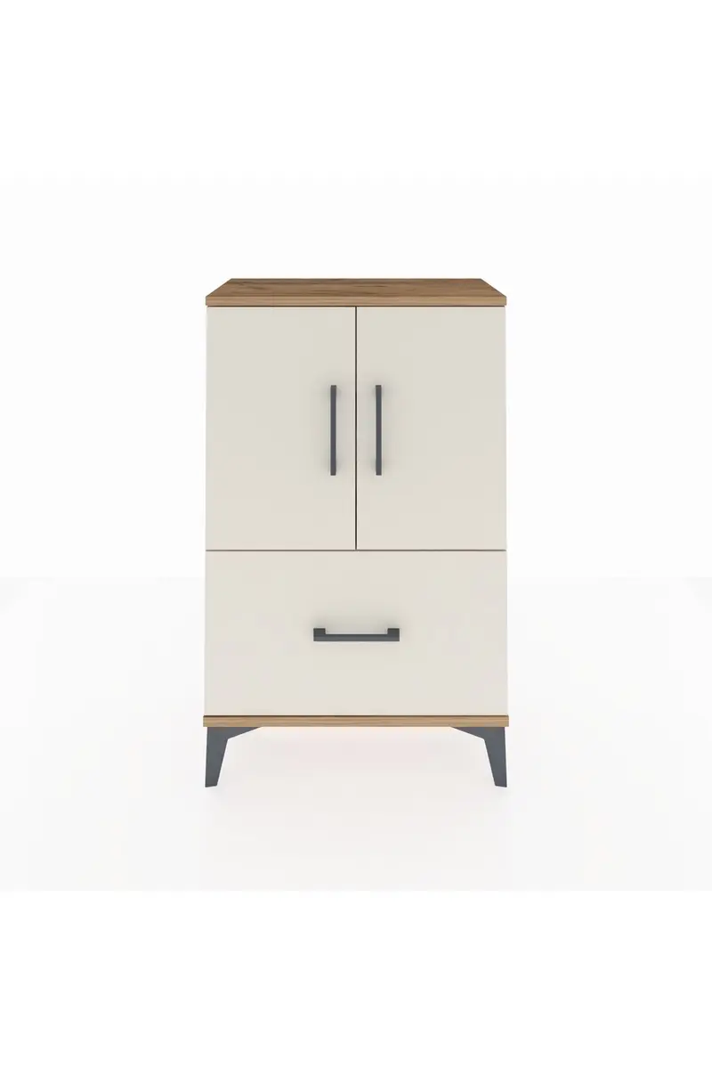 Arges Komodin 2 Raflı Tek Çekmeceli 2 Kapaklı 60x30x96