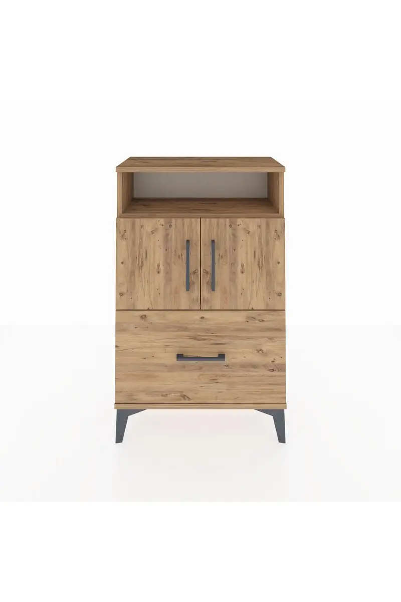 Arges Komodin 2 Raflı Tek Çekmeceli 2 Kapaklı 60x30x96