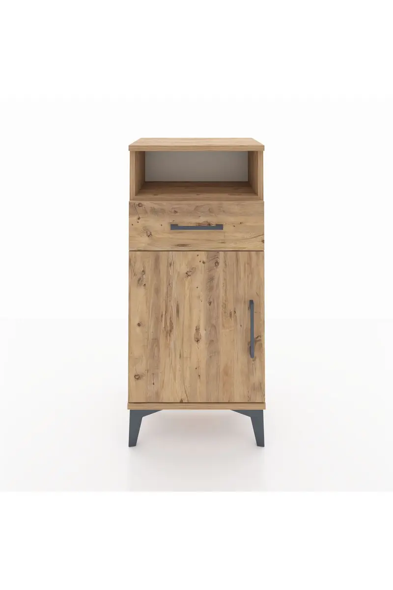 Arges Komodin 2 Raflı Tek Çekmeceli Tek Kapaklı 44x30x96