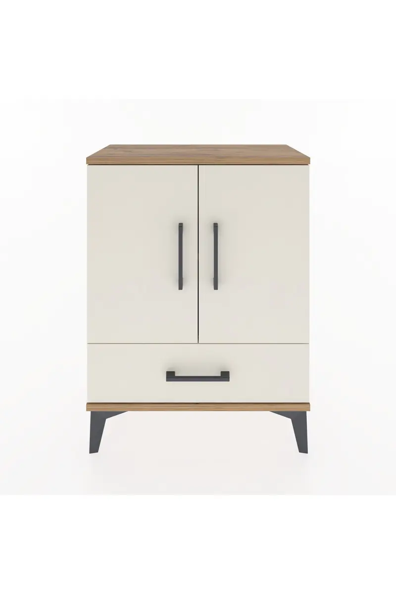 Arges Komodin 2 Raflı Tek Çekmeceli Tek Kapaklı 60x30x80