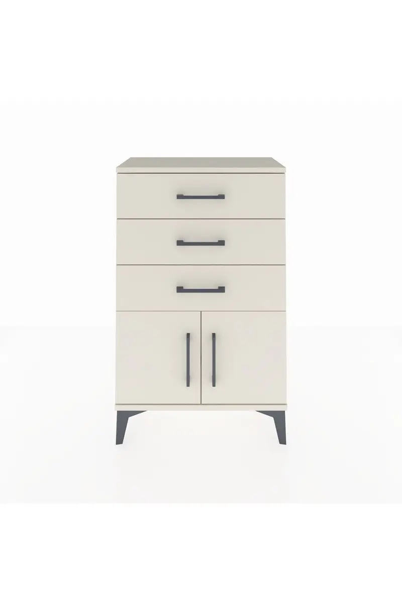 Arges Komodin 3 Çekmeceli 2 Kapaklı 60x30x96