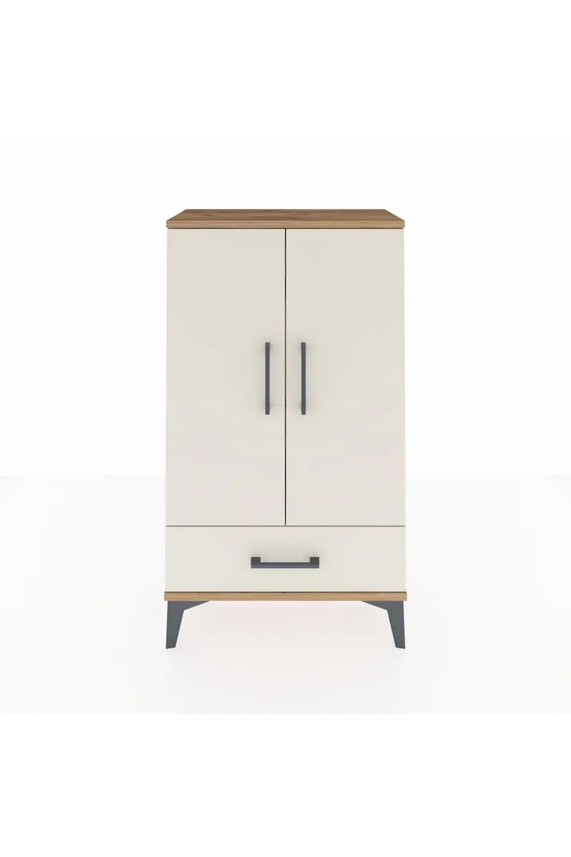 Arges Komodin 3 Raflı Tek Çekmeceli 2 Kapaklı 60x30x106