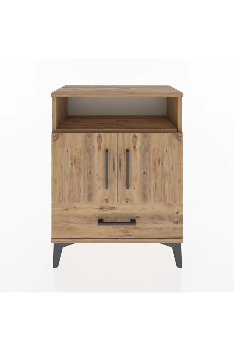 Arges Komodin 3 Raflı Tek Çekmeceli 2 Kapaklı 60x30x80