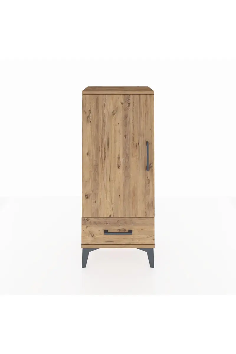 Arges Komodin 3 Raflı Tek Çekmeceli Tek Kapaklı 44x30x106