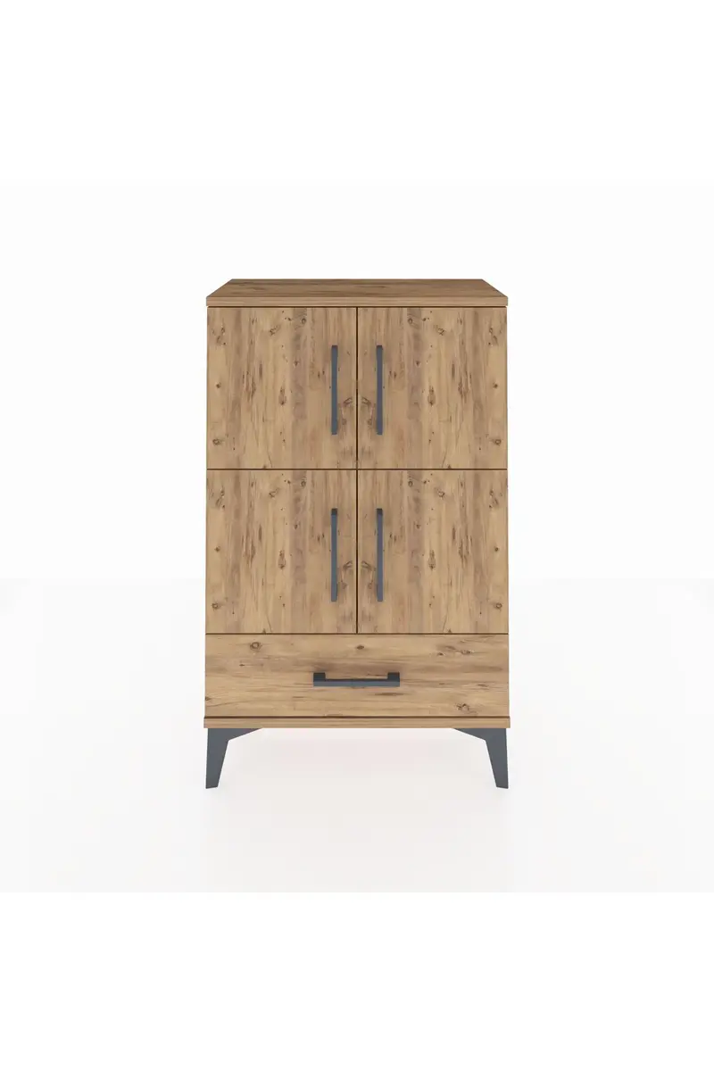 Arges Komodin 4 Raflı Tek Çekmeceli 4 Kapaklı 60x30x96