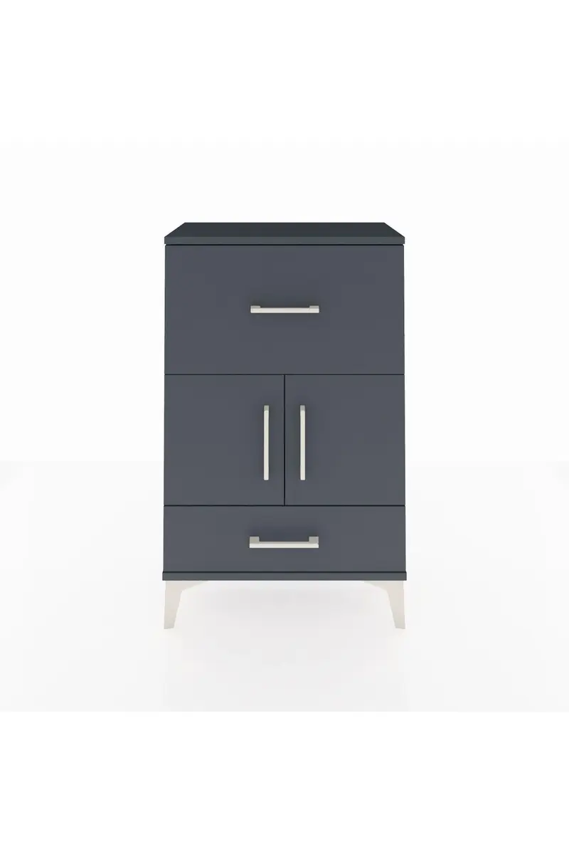 Arges Komodin Tek Raflı 2 Çekmeceli 2 Kapaklı 60x30x96