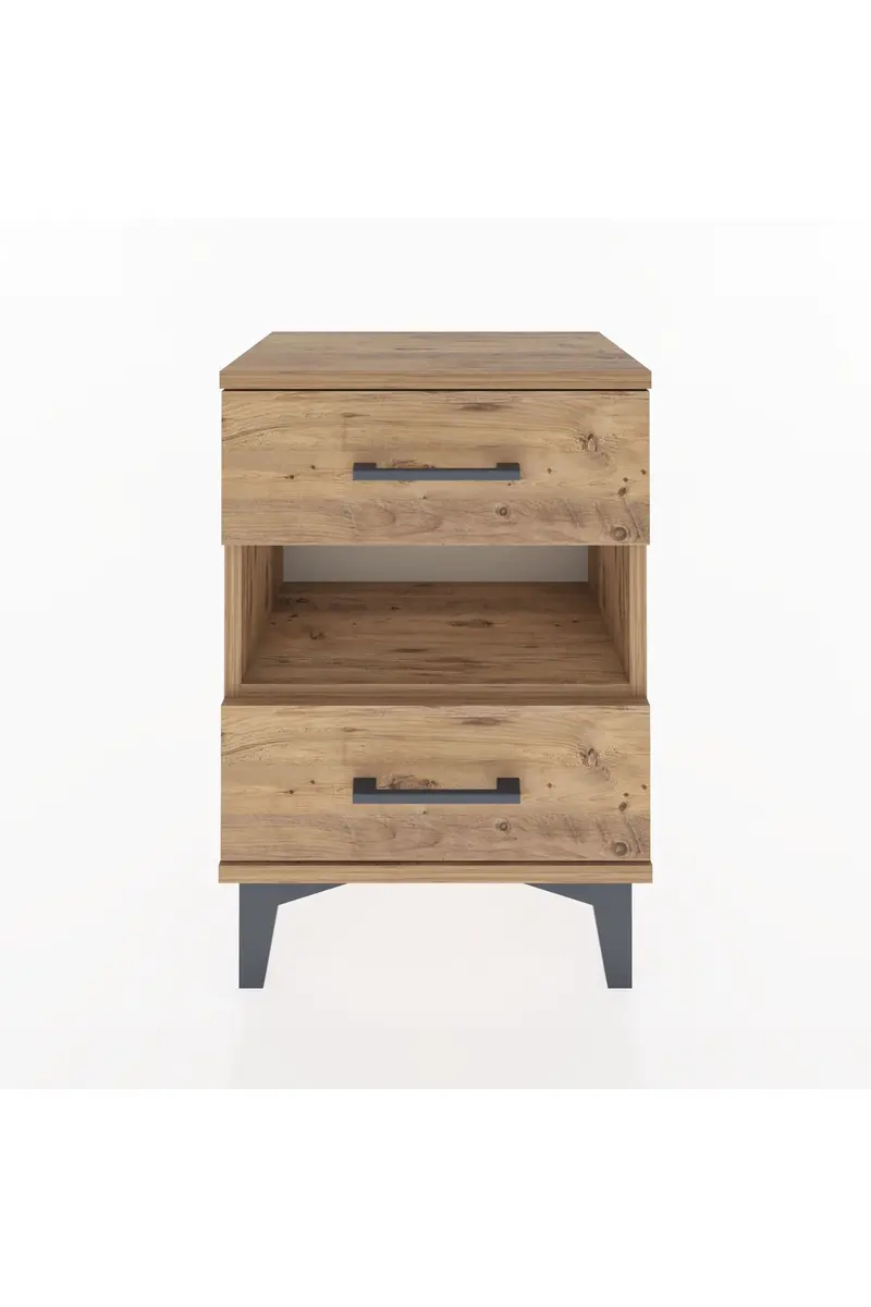 Arges Komodin Tek Raflı 2 Çekmeceli 44x30x64