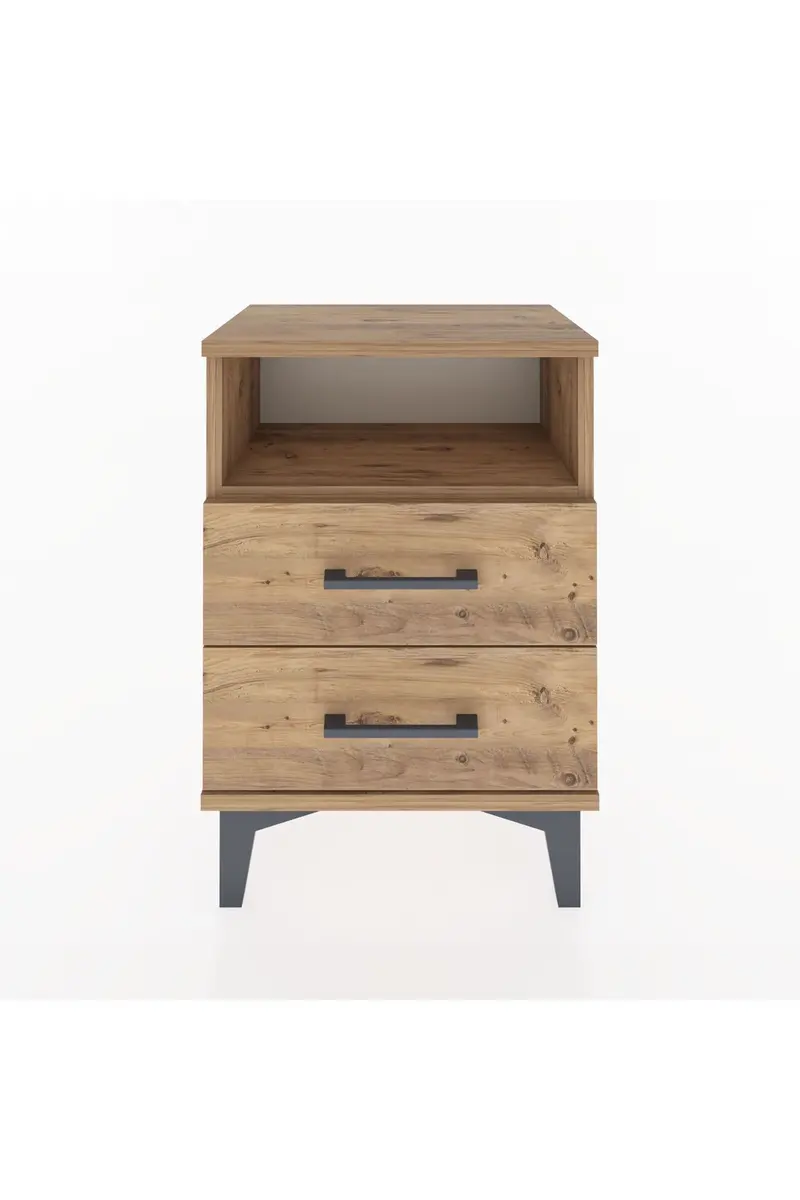 Arges Komodin Tek Raflı 2 Çekmeceli 44x30x64