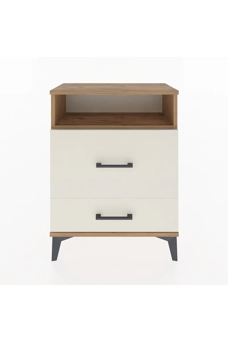 Arges Komodin Tek Raflı 2 Çekmeceli 60x30x80
