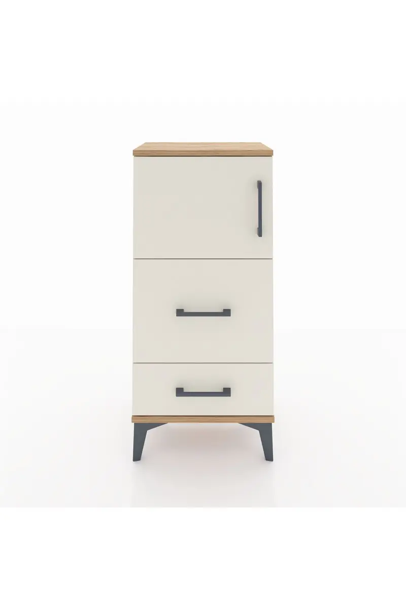 Arges Komodin Tek Raflı 2 Çekmeceli Tek Kapaklı 44x30x96