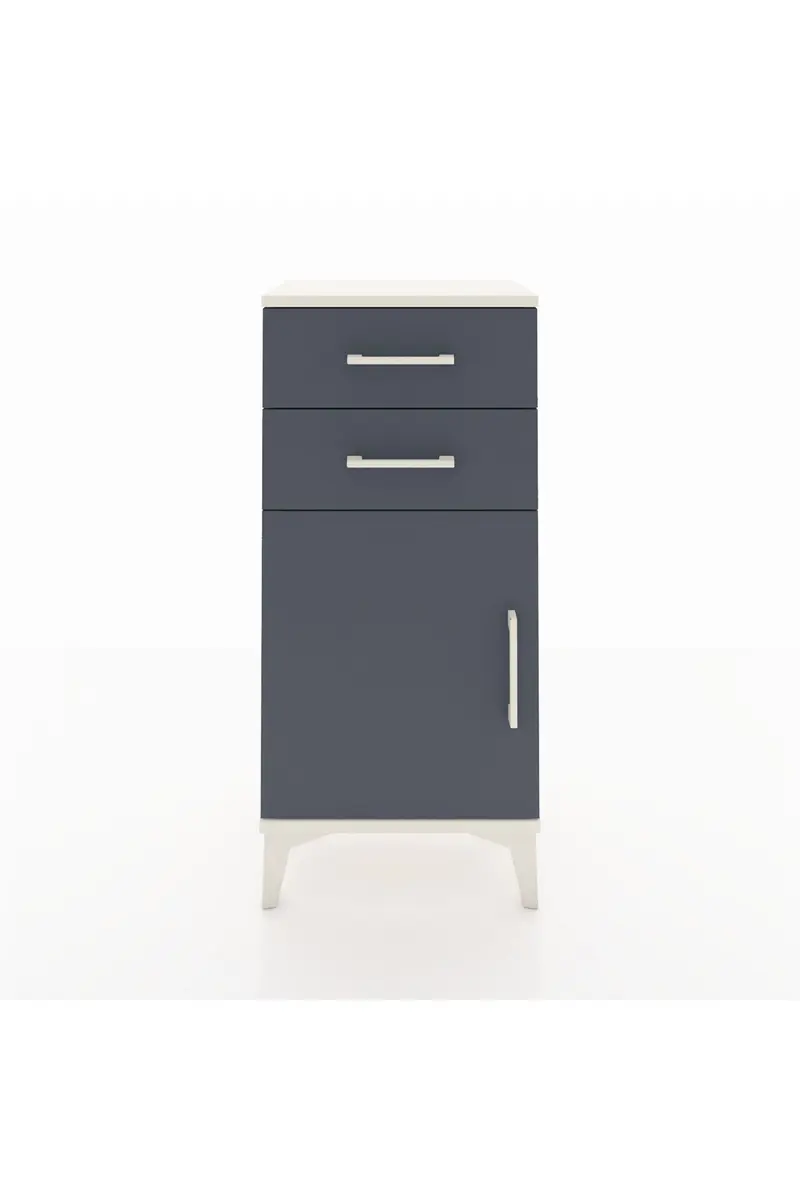 Arges Komodin Tek Raflı 2 Çekmeceli Tek Kapaklı 44x30x96