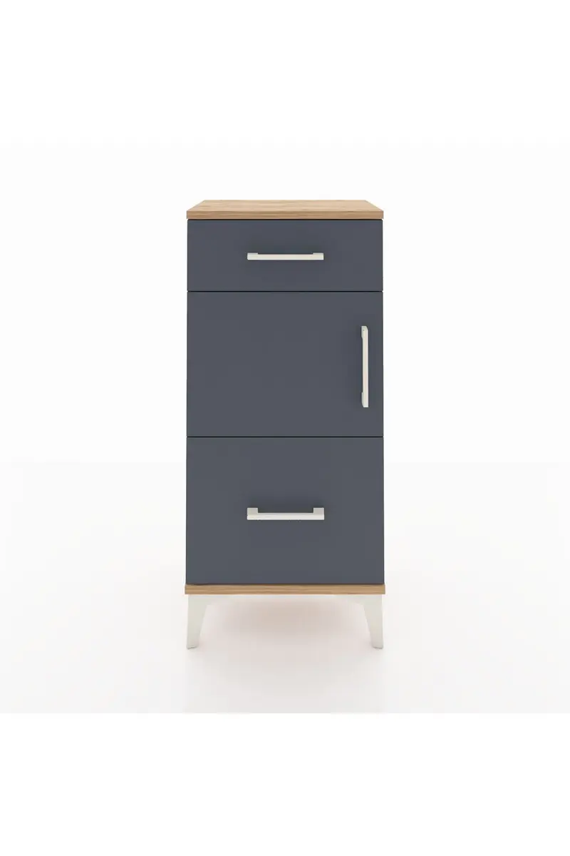 Arges Komodin Tek Raflı 2 Çekmeceli Tek Kapaklı 44x30x96