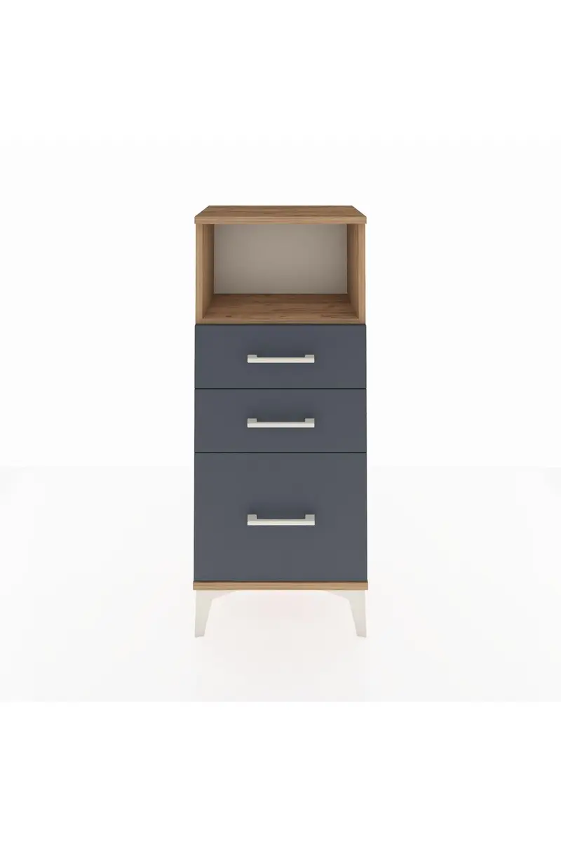 Arges Komodin Tek Raflı 3 Çekmeceli 44x30x106