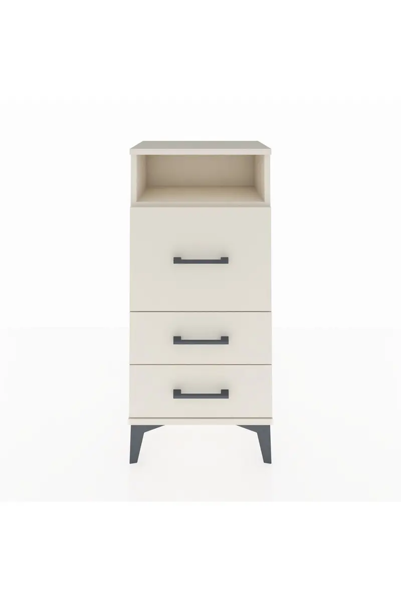 Arges Komodin Tek Raflı 3 Çekmeceli 44x30x96