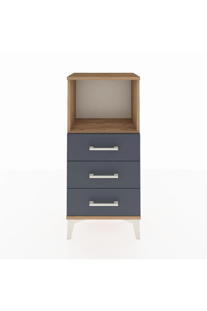 Arges Komodin Tek Raflı 3 Çekmeceli 44x30x96