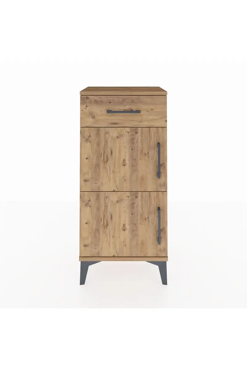 Arges Komodin Tek Raflı Tek Çekmeceli 2 Kapaklı 44x30x96