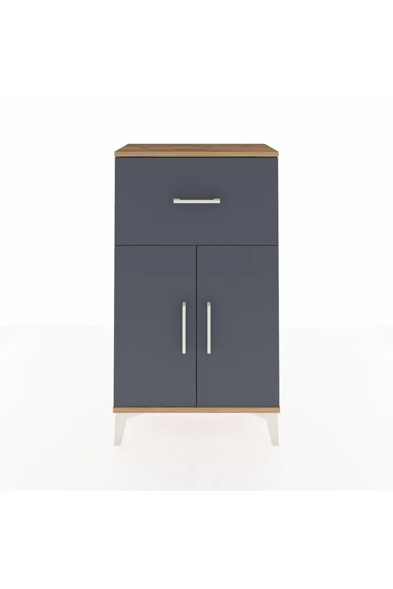 Arges Komodin Tek Raflı Tek Çekmeceli 2 Kapaklı 60x30x106