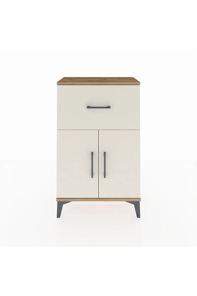 Arges Komodin Tek Raflı Tek Çekmeceli 2 Kapaklı 60x30x96