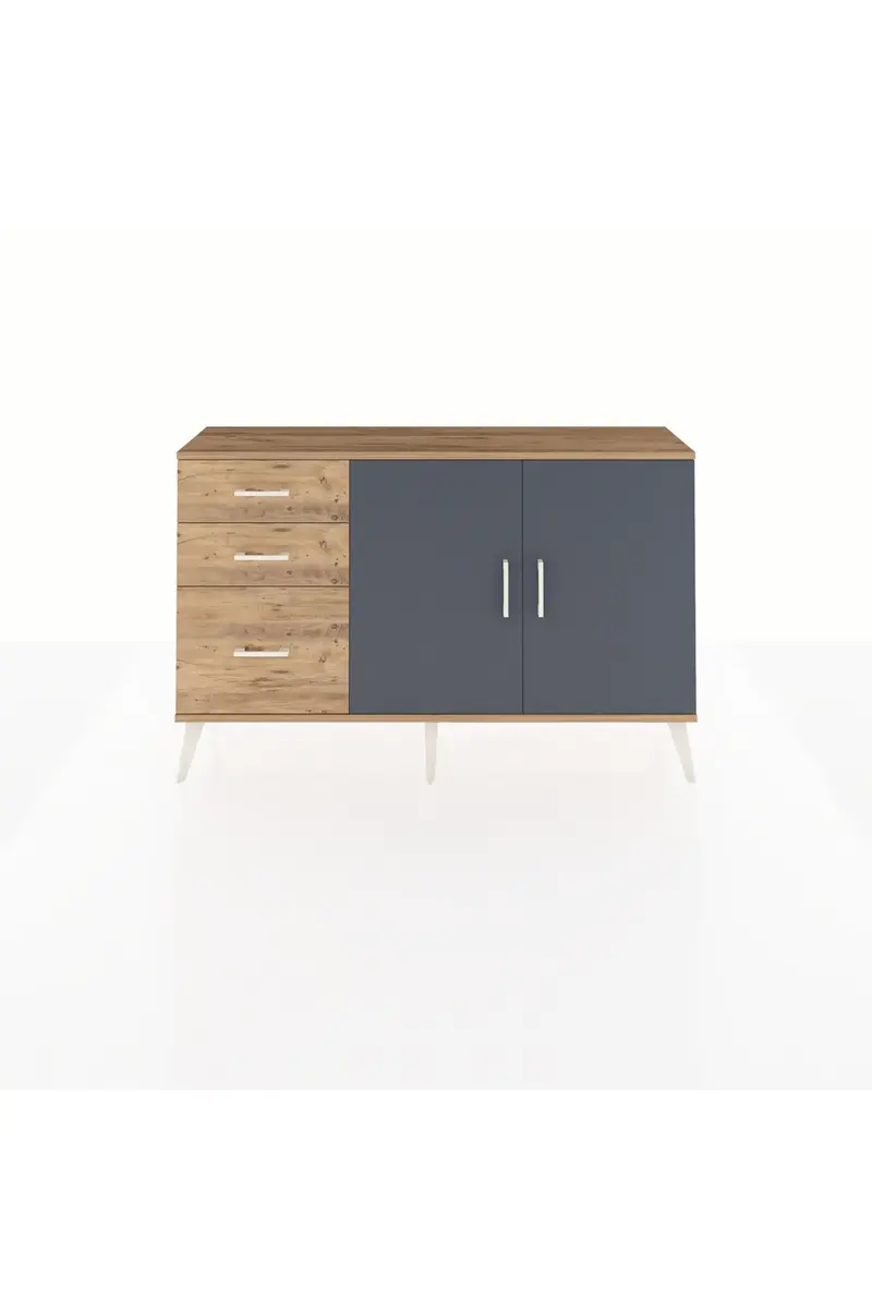 Arges Konsol 2 Raflı 3 Çekmeceli 2 Kapaklı 132x30x83