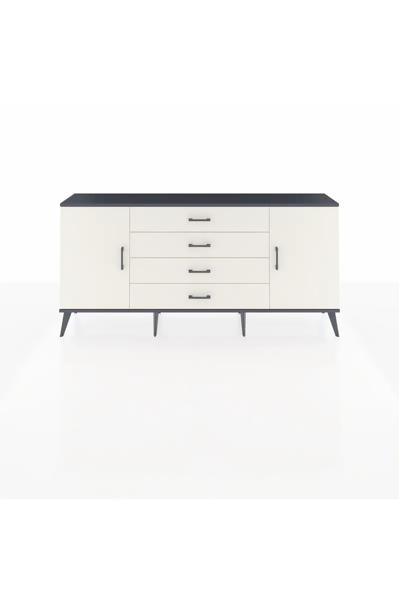 Arges Konsol 2 Raflı 4 Çekmeceli 2 Kapaklı 176x30x83