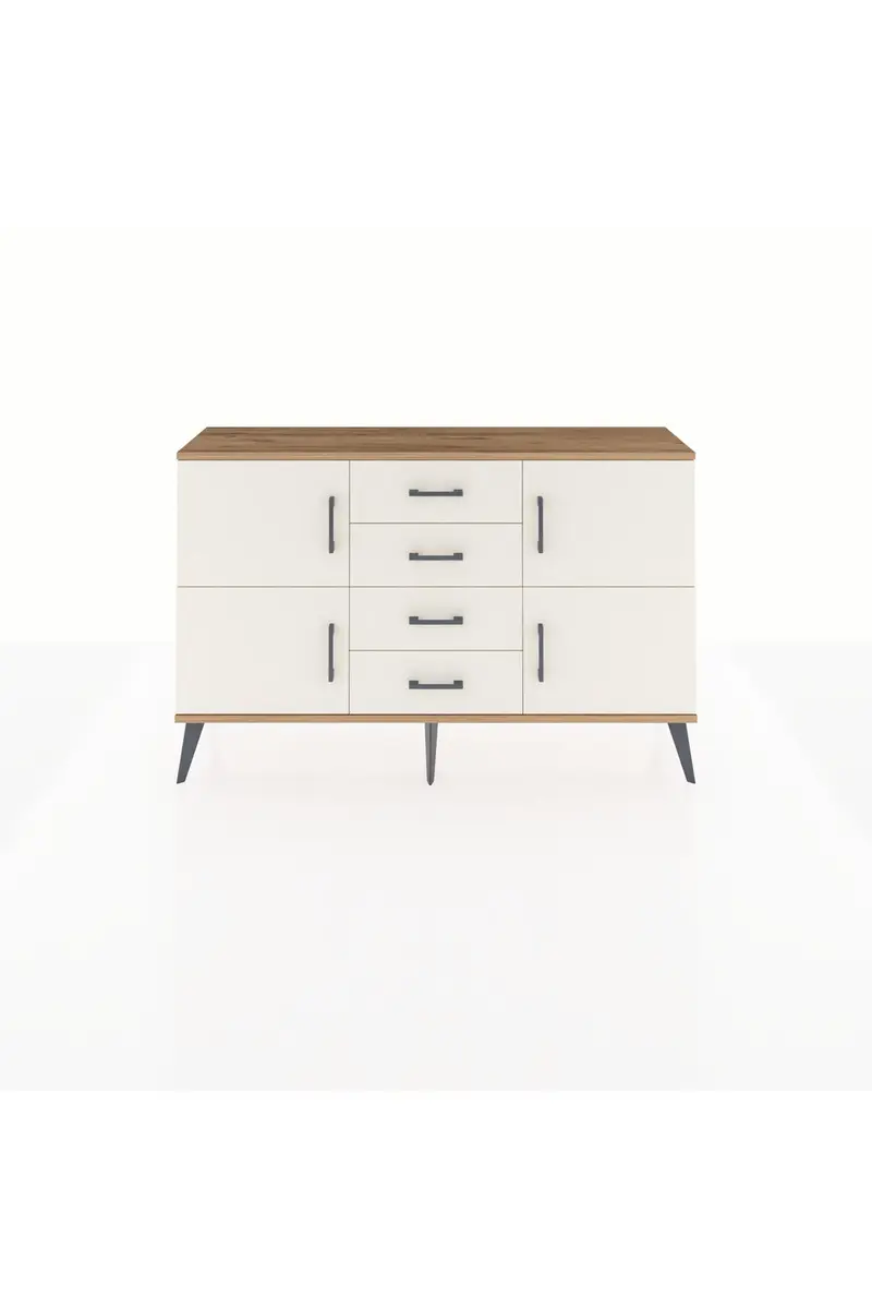 Arges Konsol 2 Raflı 4 Çekmeceli 4 Kapaklı 132x30x83