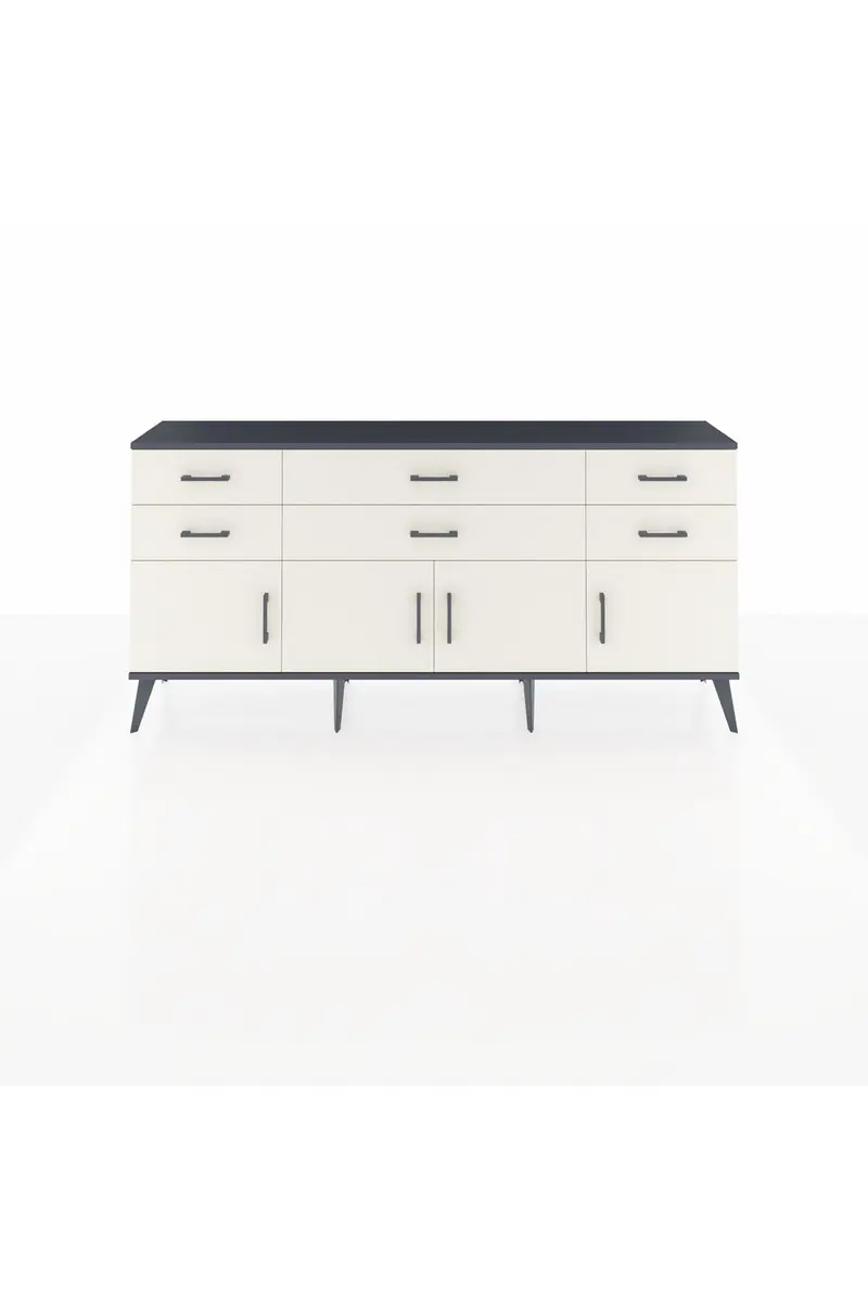 Arges Konsol 2 Raflı 6 Çekmeceli 4 Kapaklı 176x30x83