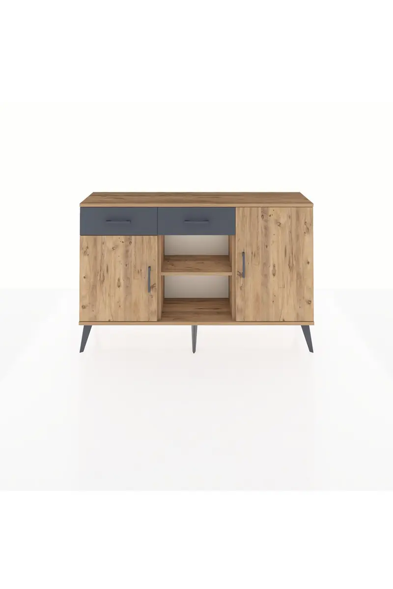 Arges Konsol 3 Raflı 2 Çekmeceli 3 Kapaklı 132x30x83