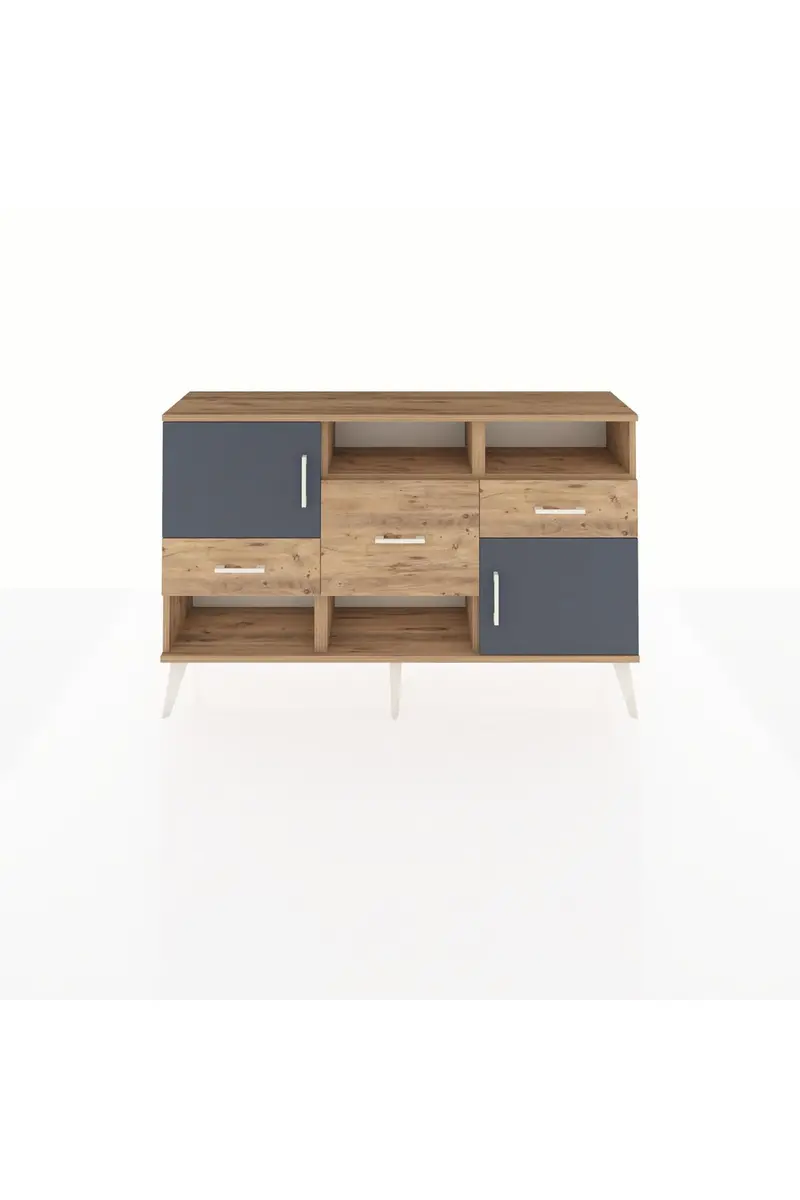 Arges Konsol 3 Raflı 3 Çekmeceli 2 Kapaklı 132x30x83