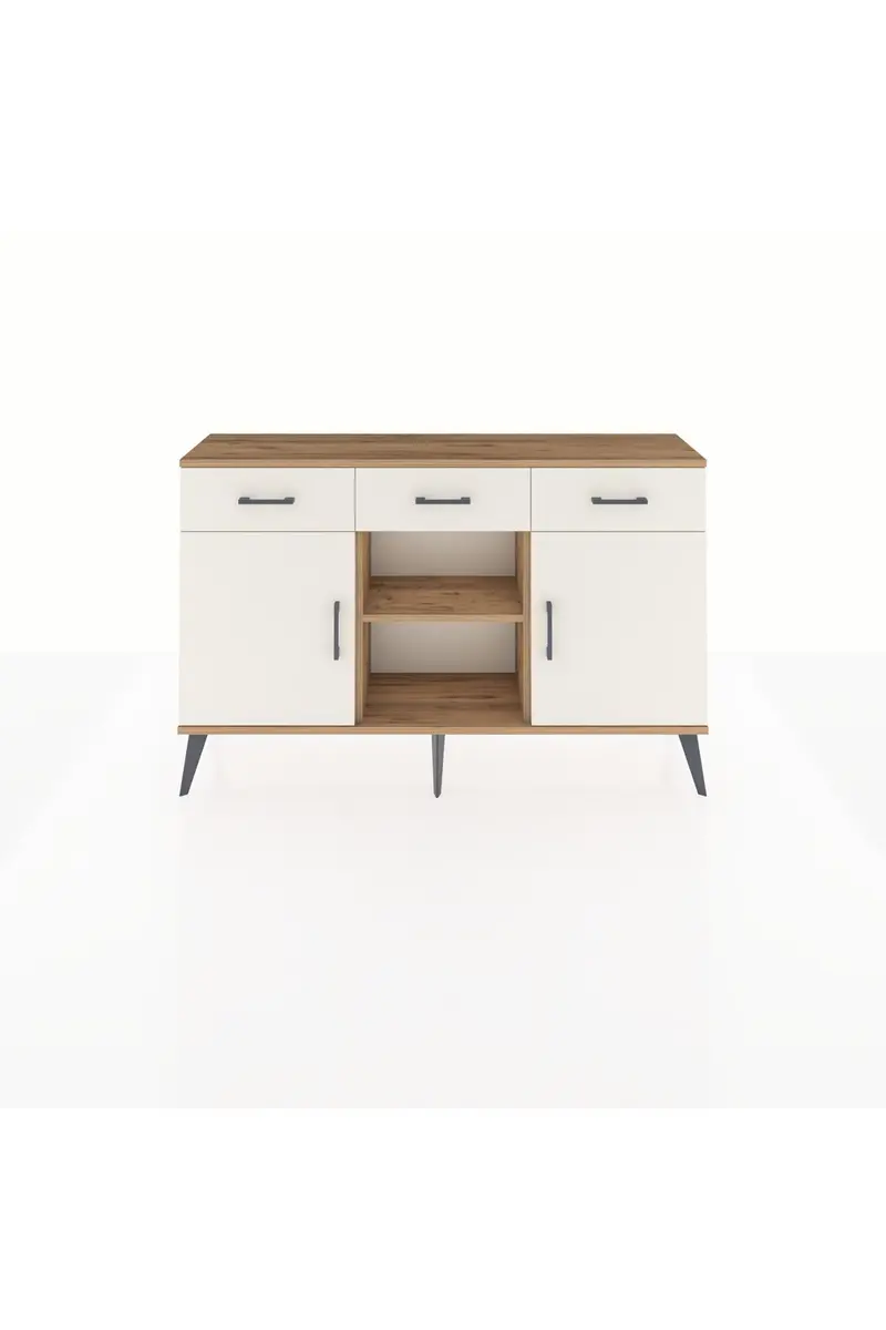 Arges Konsol 3 Raflı 3 Çekmeceli 3 Kapaklı 132x30x83