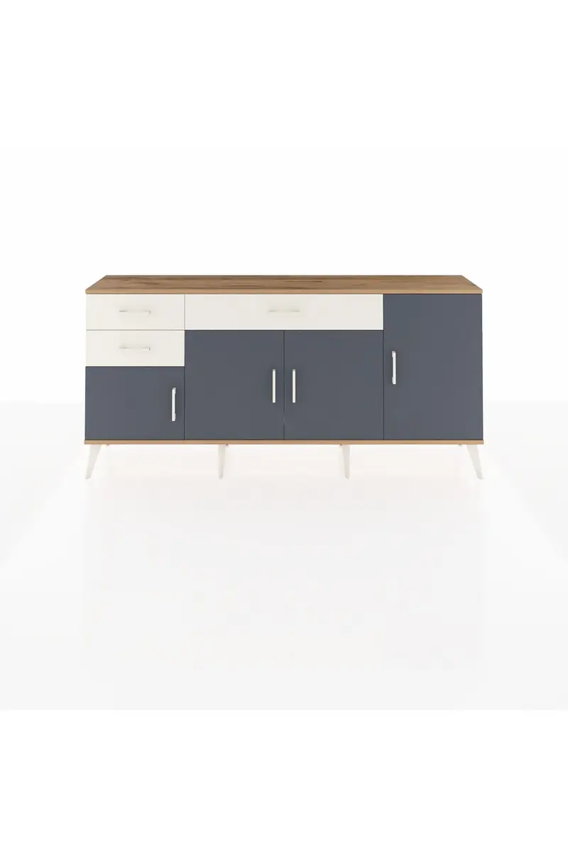 Arges Konsol 3 Raflı 3 Çekmeceli 4 Kapaklı 176x30x83