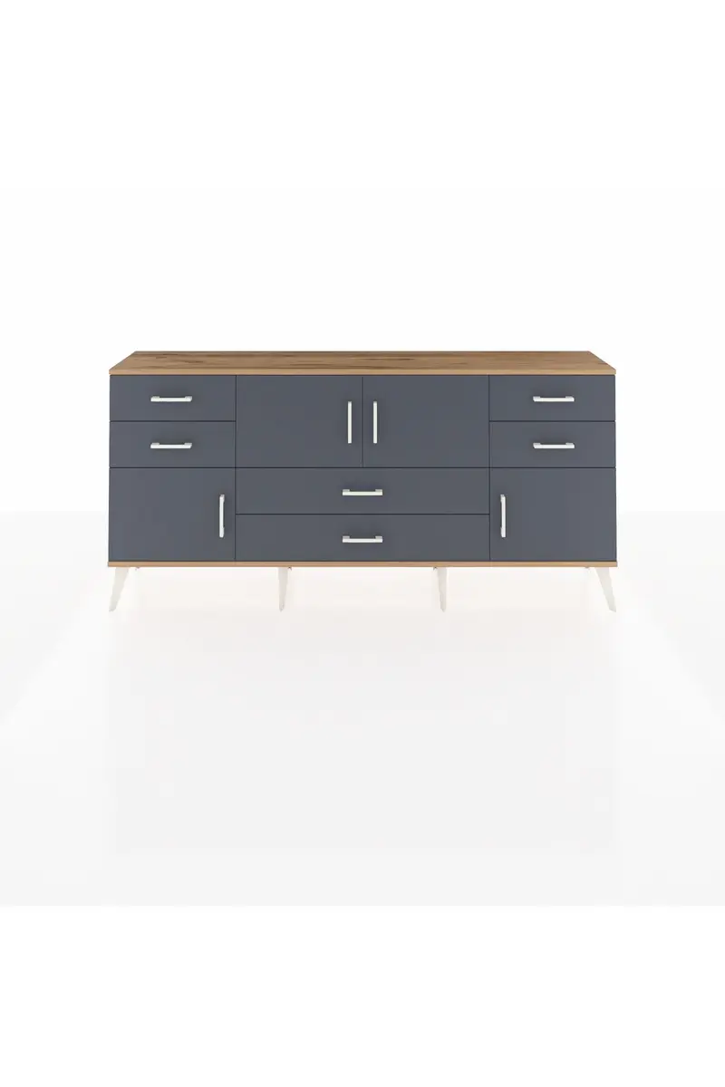 Arges Konsol 3 Raflı 6 Çekmeceli 4 Kapaklı 176x30x83