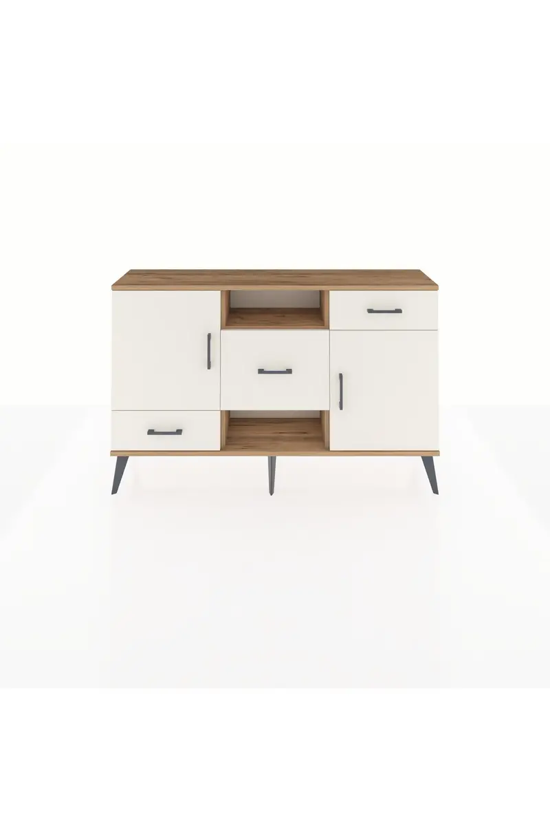 Arges Konsol 4 Raflı 3 Çekmeceli 2 Kapaklı 132x30x83