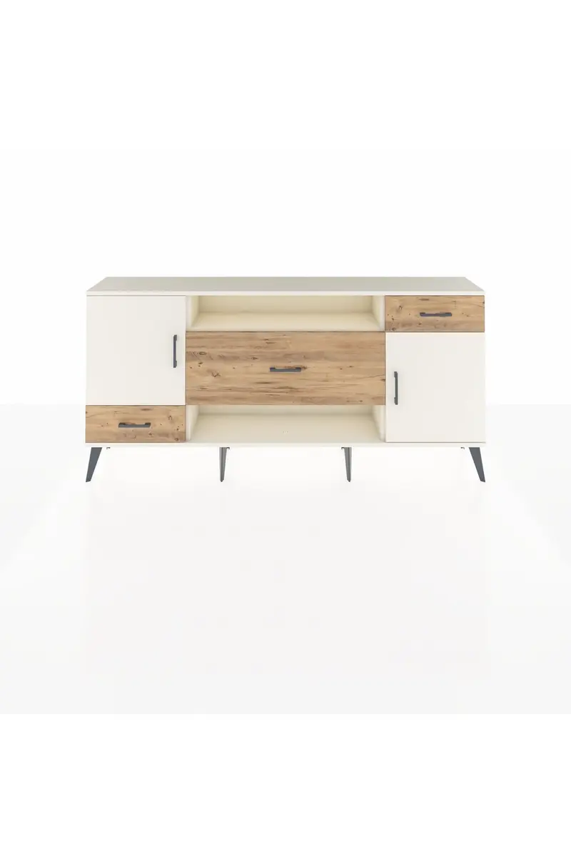 Arges Konsol 4 Raflı 3 Çekmeceli 2 Kapaklı 176x30x83