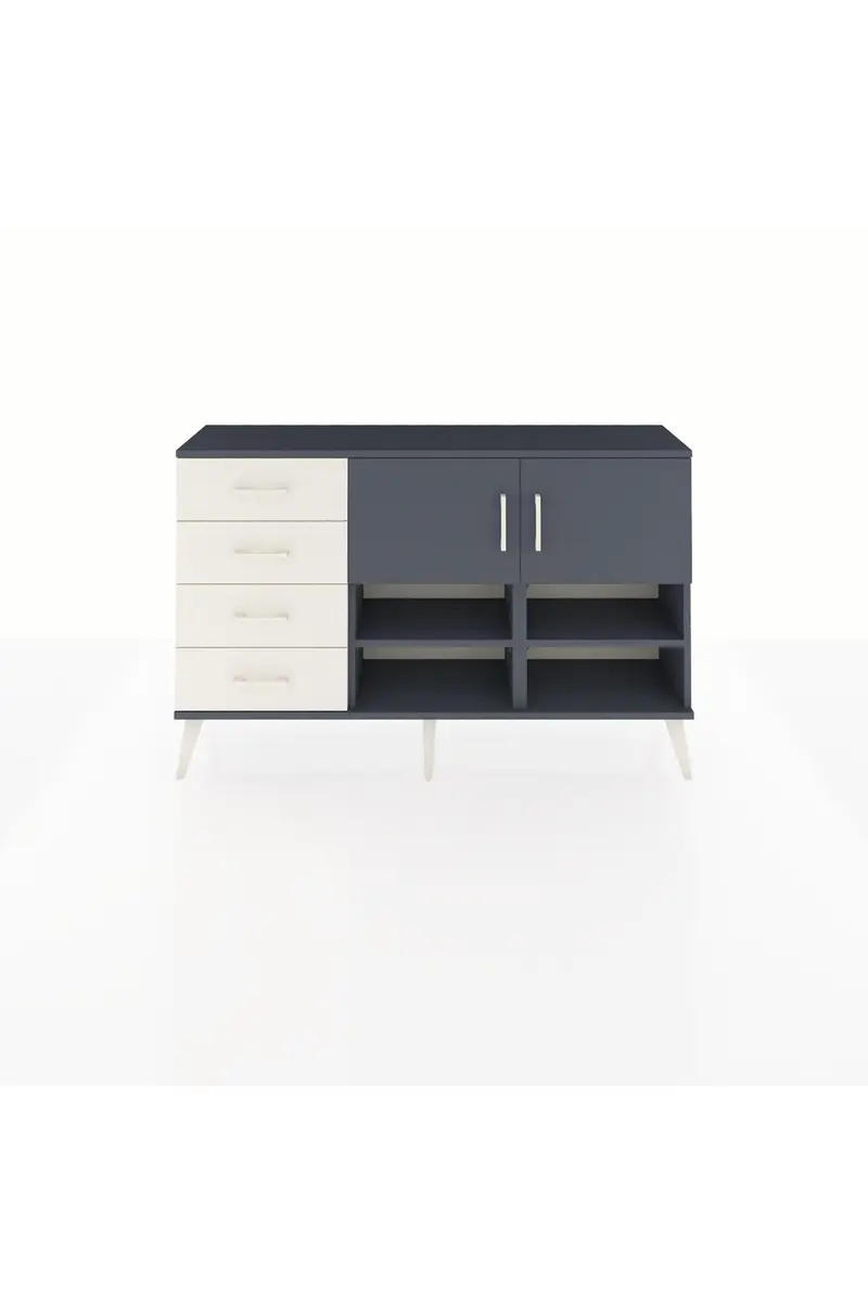 Arges Konsol 4 Raflı 4 Çekmeceli 2 Kapaklı 132x30x83