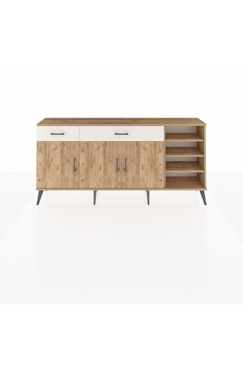 Arges Konsol 5 Raflı 2 Çekmeceli 3 Kapaklı 176x30x83