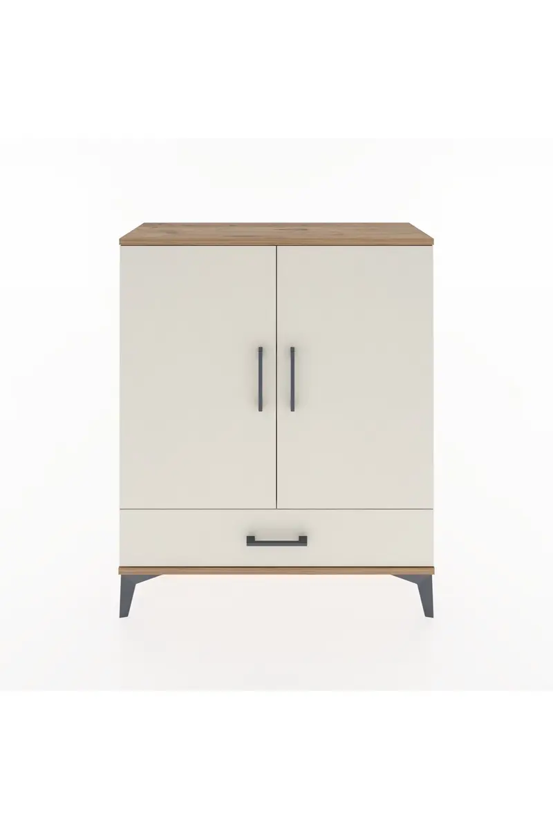 Arges Şifonyer 2 Raflı Tek Çekmeceli 2 Kapaklı 88x30x106