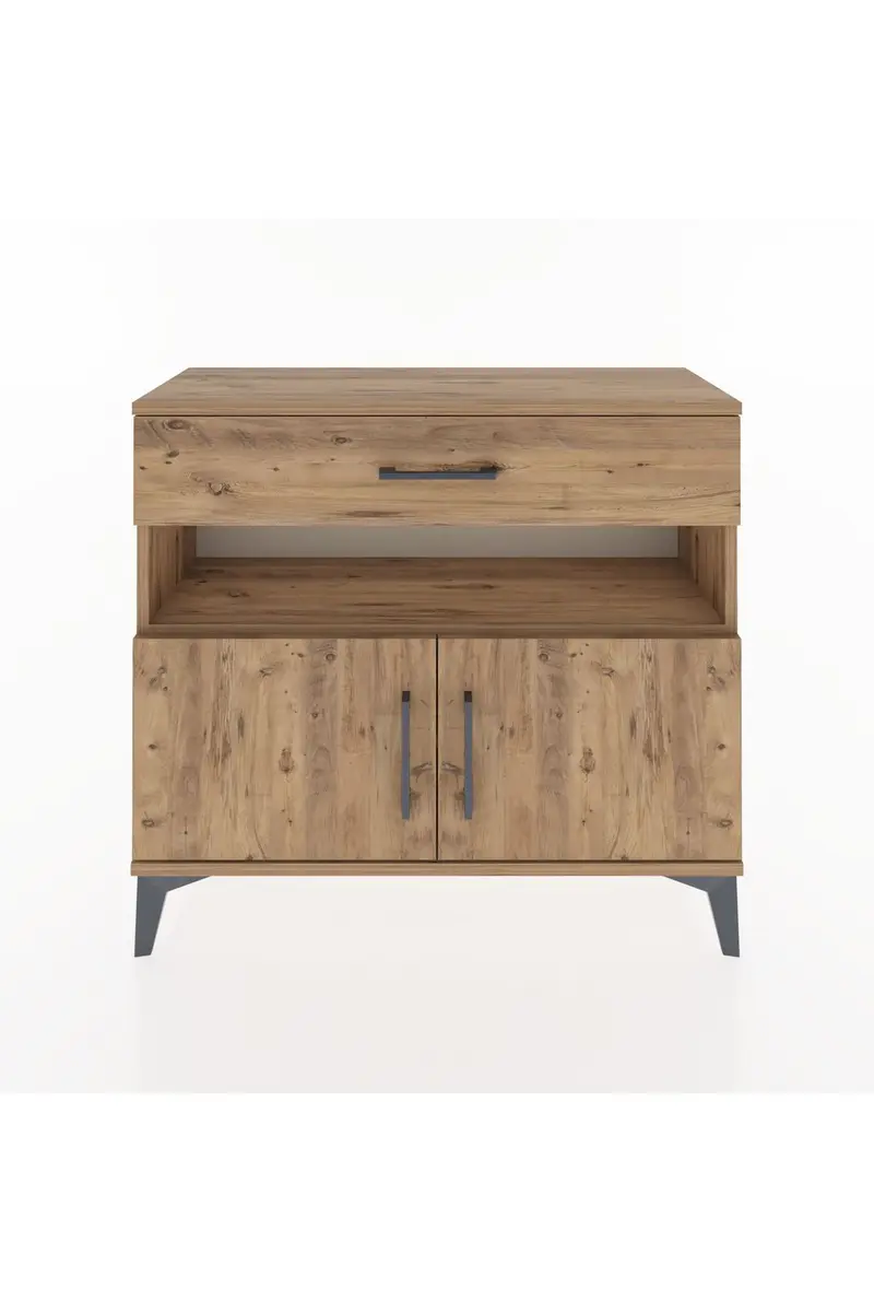 Arges Şifonyer 2 Raflı Tek Çekmeceli 2 Kapaklı 88x30x80