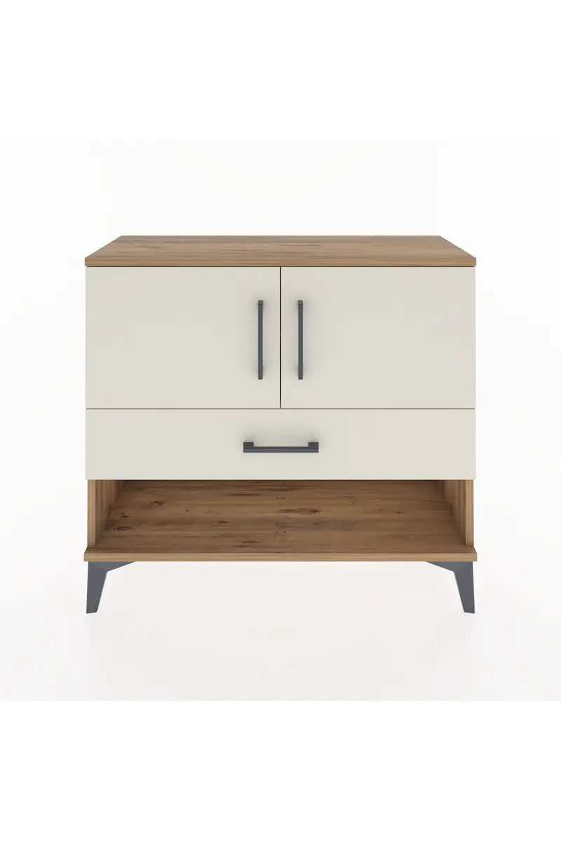 Arges Şifonyer 2 Raflı Tek Çekmeceli 2 Kapaklı 88x30x80