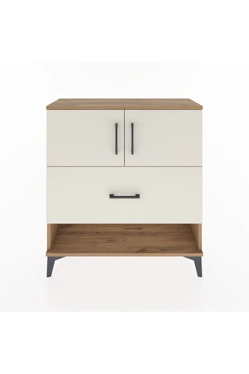 Arges Şifonyer 2 Raflı Tek Çekmeceli 2 Kapaklı 88x30x96