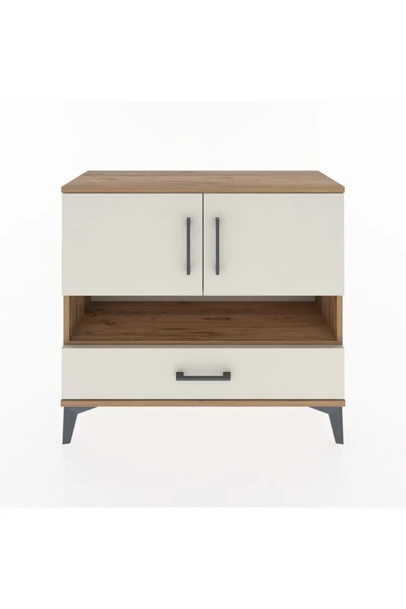 Arges Şifonyer 3 Raflı Tek Çekmeceli 2 Kapaklı 88x30x80